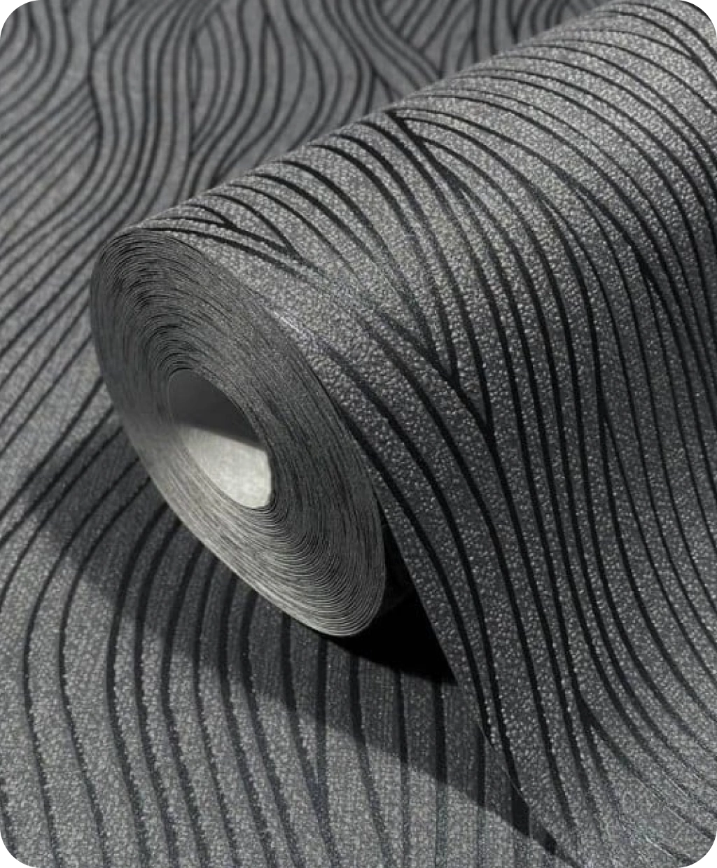 Wave stripe grey with black wallpaper